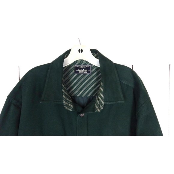 Levis Strauss and Co green button down shirt jacket - Picture 3 of 4